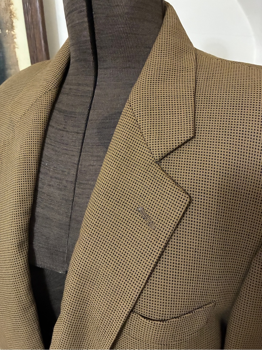 Vintage Made in Canada Bachrach Tan Micro-Check Blazer